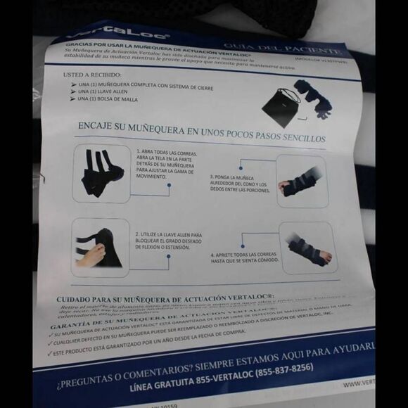 Vertaloc Performance Wrist Support Brace Universal VL307PWB Dark Navy Blue w Bag - Picture 3 of 4